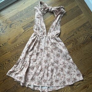 House of Harlow 1960 Linen Blend Pink Sleeveless Backless Dress Small